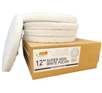 JaniSource Super High White Polishing Floor Pad, 12-Inch Dia (Case of 5)