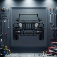 Wrangler Front View Metal Neon Car Wall Art - MTN0237