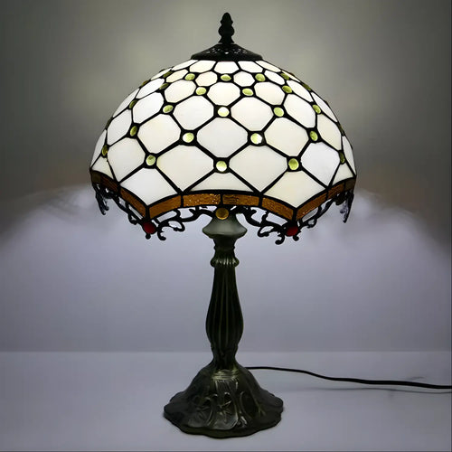 Jewel Roman Tiffany-Style Lamp Antique | Glass Tabletop