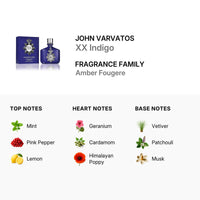 John Varvatos Men's XX Indigo EDT Spray 2.5 oz Fragrances