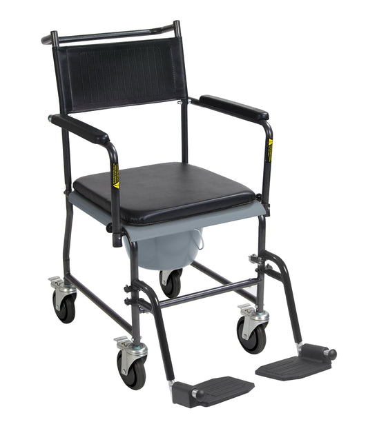 Upholstered Drop Arm Wheeled Commode RIO Medical Supplies