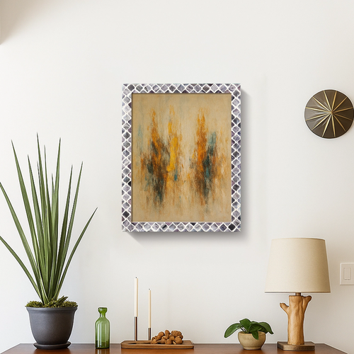 Poster Frames Moroccan Pattern Bone & Resin Inlay, Grey, 15 Sizes
