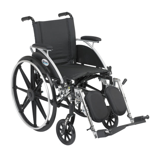 Viper Wheelchair with Flip Back Removable Arms, Desk Arms, Elevating Leg Rests, 12" Seat RIO Medical Supplies