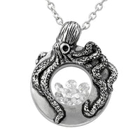 Kraken Octopus Swarovski Crystal Pendant Sterling Necklace