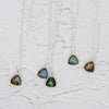 Labradorite 10mm Silver Plated Pendant Necklace 18in