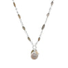 Labradorite Chain Necklace With Freshwater Pearl Pendant