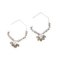 Labradorite Drop Earrings Sterling Silver Dangle Hooks