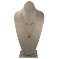 Labradorite Pendant Necklace Gold Filled Layered Design