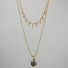 Labradorite Pendant Necklace Gold Filled Layered Design