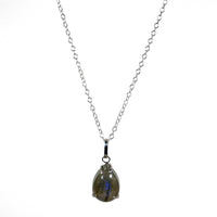Labradorite Sterling Silver Pendant Necklace Teardrop