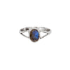 Labradorite Sterling Silver Ring Oval Stone Boho Adjustable