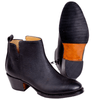 Womens Black Leather Ankle Boots - Handmade Classic Low Cut Style