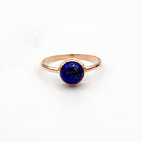 Lapis Lazuli 14K Gold Filled Stacking Ring Deep Blue