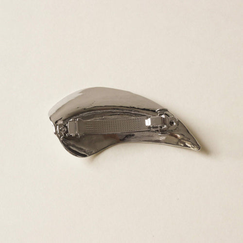 Leaf Metal Barrette Hair Clip | Silver
