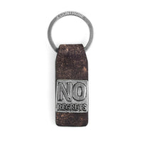 Leather Keychain No Regrets Engraved Message Gift For Him