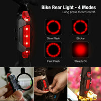 LED Bike Light Set with USB Rechargeable Headlight and Taillight