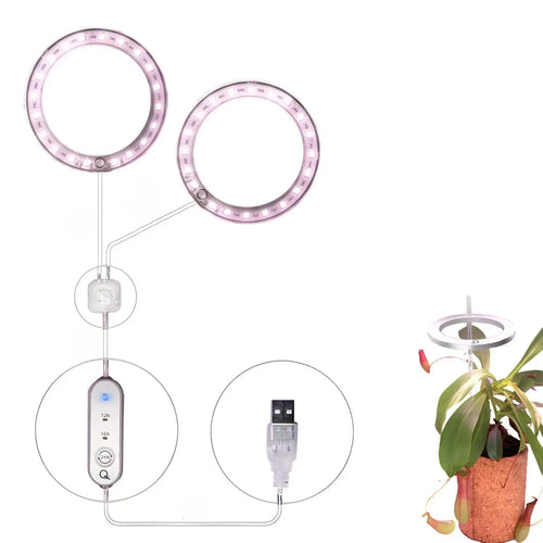 LED Grow Light Full Spectrum Angel Ring USB Lamp for Indoor Plants