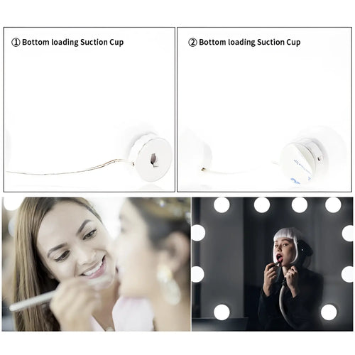 LED Mirror Light Bulbs with USB Touch Switch for Vanity & Dressing Table