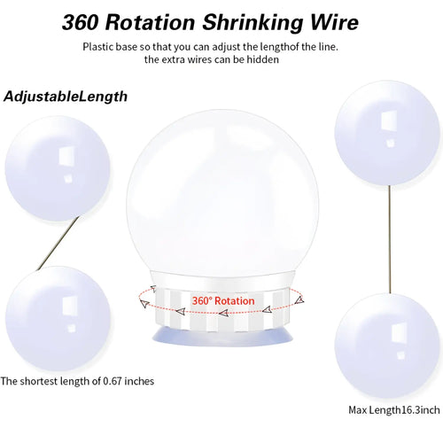 LED Mirror Light Bulbs with USB Touch Switch for Vanity & Dressing Table