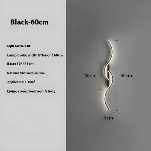 LED Wall Lamp - Modern Minimalist Strip Light for Bedroom & Living Room