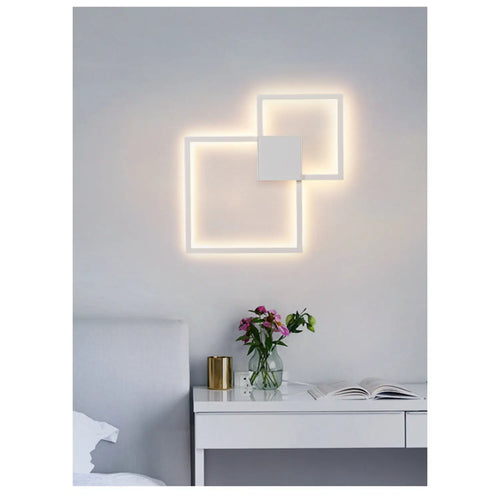 LED Wall Light for Bedroom with Unique Geometric Wall Art