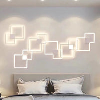 LED Wall Light for Bedroom with Unique Geometric Wall Art