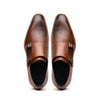 55-103-BRN LEGERRA Hand Burnished Italian Calfskin Monkstrap, Brown