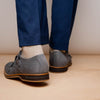 56-105-GRY LEGERRA Sueded Goatskin Monkstrap Grey