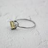 Lemon Topaz Sterling Silver Ring Trillion Cut Gem For Women