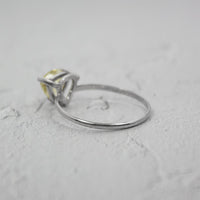 Lemon Topaz Sterling Silver Ring Trillion Cut Gem For Women
