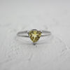 Lemon Topaz Sterling Silver Ring Trillion Cut Gem For Women