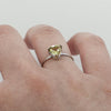 Lemon Topaz Sterling Silver Ring Trillion Cut Gem For Women
