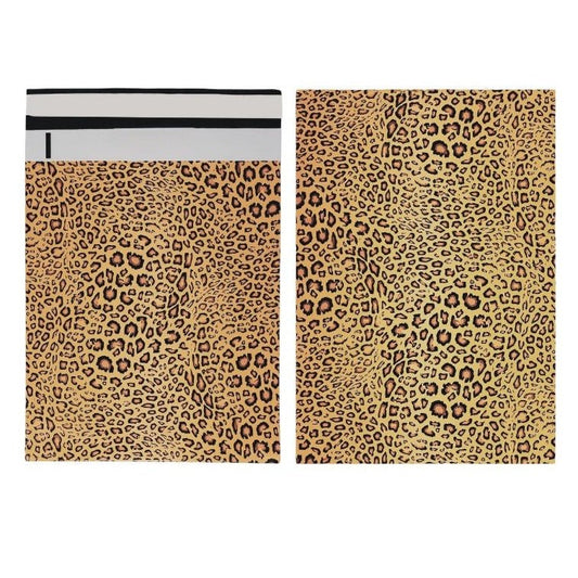Leopard Print Poly Mailers Size 10x13 Shipping Bags