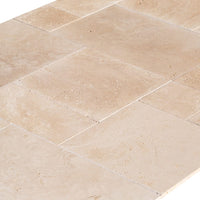 Light Beige Premium Travertine Tiles Antique Pattern Tumbled - Livfloors Collection