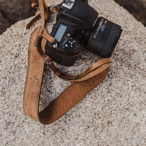 Light Brown Leather Camera Strap