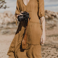 Light Brown Leather Camera Strap