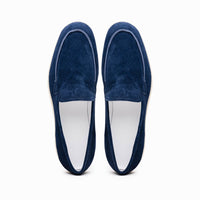 16-621-NVY LIVORNO Sueded Italian Goatskin Loafer Navy