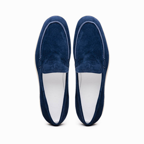 16-621-NVY LIVORNO Sueded Italian Goatskin Loafer Navy