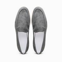 16-621-GRY LIVORNO Sueded Italian Goatskin Loafer Grey