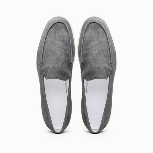 16-621-GRY LIVORNO Sueded Italian Goatskin Loafer Grey