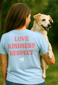 Dog is Good Dog is Good T-shirt: Treat People Like Dogs (Light Blue)