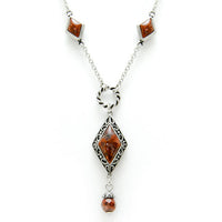 Lucky Spin Gemstone Pendant Necklace Sterling Silver Boho