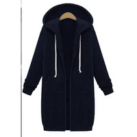 Luxury Women's Autumn Winter Thickening Hoodies Leisure Loose Hooded Jackets Pockets Plus Size Sweatshirt Sports Dresses Outwear Women's Hooded Flannel Jacket Casual Fleece Windbreaker Hoodie