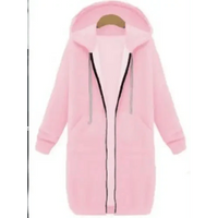 Luxury Women's Autumn Winter Thickening Hoodies Leisure Loose Hooded Jackets Pockets Plus Size Sweatshirt Sports Dresses Outwear Women's Hooded Flannel Jacket Casual Fleece Windbreaker Hoodie