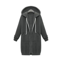 Luxury Women's Autumn Winter Thickening Hoodies Leisure Loose Hooded Jackets Pockets Plus Size Sweatshirt Sports Dresses Outwear Women's Hooded Flannel Jacket Casual Fleece Windbreaker Hoodie