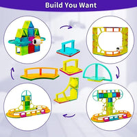 Magnetic Tiles Sky Track – 64PCS – Magnet Tiles Building Blocks – Educational STEM Toy