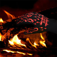 BBQ Oven Gloves High Temperature Resistance Barbecue Cooking Baking Heat Insulation 14 Inch Bracers Microwave Gloves Fireproof Kitchen Gloves for Outdoor Cooking BBQ Barbecue Accessories