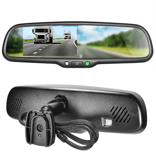 Master Tailgaters 10.5" Rear View Mirror with 4.3" LCD Screen | Rearview Universal Fit Mount | Auto Adjusting Brightness LCD | Anti Glare | Full Original Mirror Replacement | Easy to Install