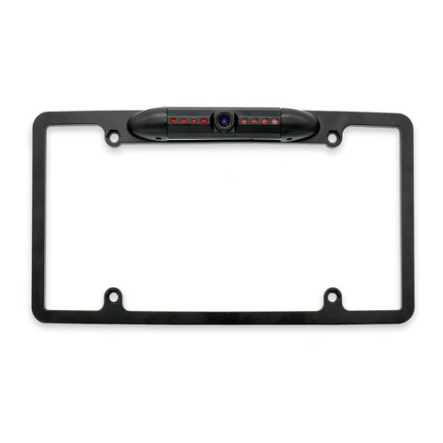 Master Tailgaters License Plate Frame Front or Backup Camera with 8 IR LED Night Vision, Metal Construction, 170° Wide Angle Camera, Waterproof