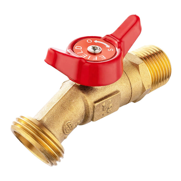 1/2" Hose Boiler Drain Angle, 1/4 Turn